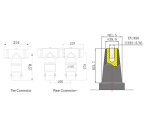 630A Deadbreak le connecteur tee classé 35kV